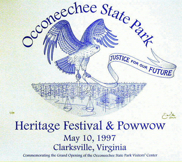 Occoneechee State Park<BR>1997<BR>20in x 26in<BR>Turquoise on Cream Paper<BR>Number Produced: 98<BR>$30